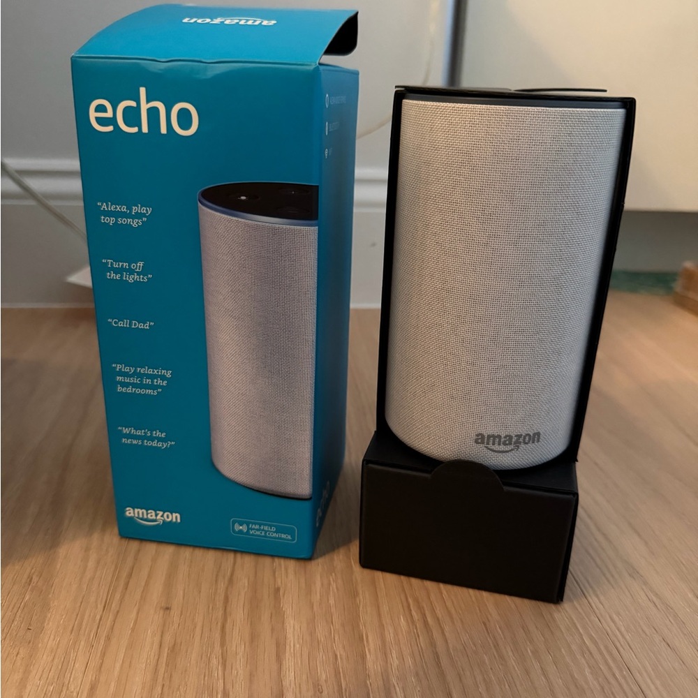 Amazon Echo Smart Speaker in Light Gray